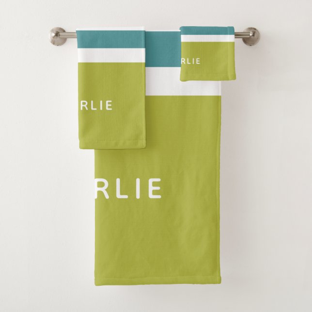 Stripes Motif Custom Monogram ensemble de serviett (En situation)