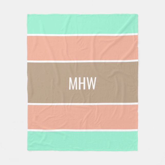 Stripes Motif personnalisé monogramme couvertures  (Devant)