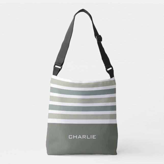 Stripes Motif sacs monogramme personnalisés (Devant)