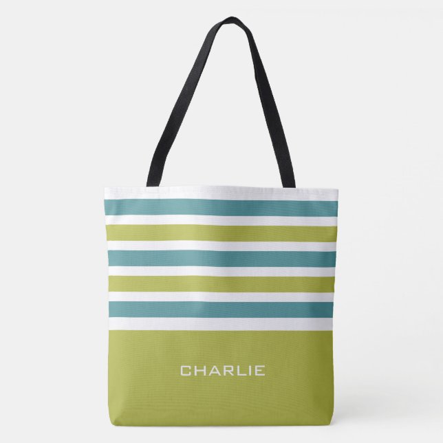Stripes Motif sacs monogramme personnalisés (Devant)