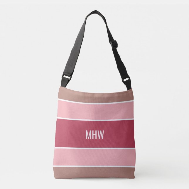Stripes Motif sacs monogramme personnalisés (Devant)