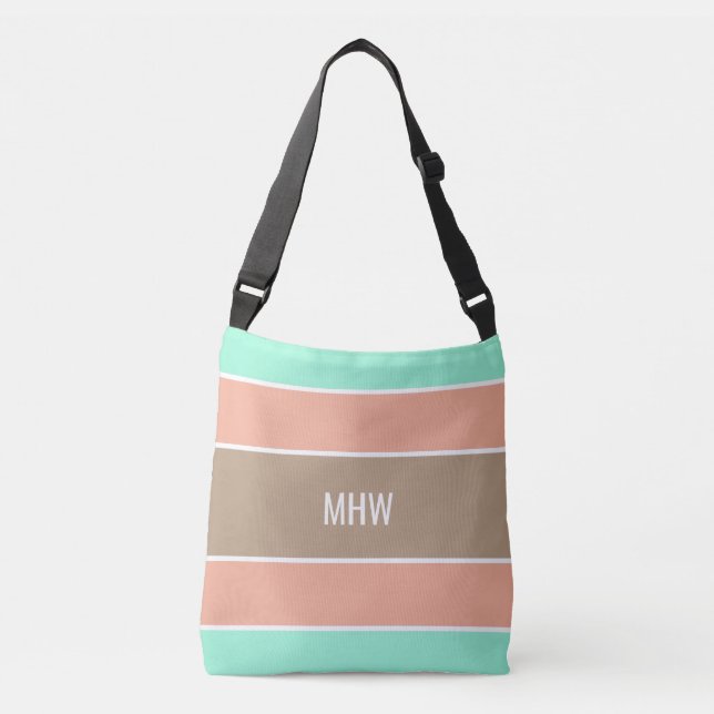 Stripes Motif sacs monogramme personnalisés (Devant)