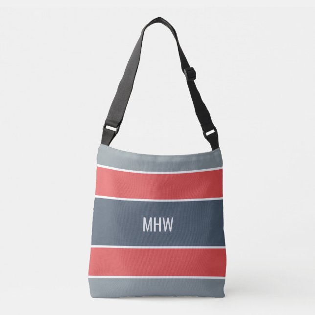 Stripes Motif sacs monogramme personnalisés (Devant)