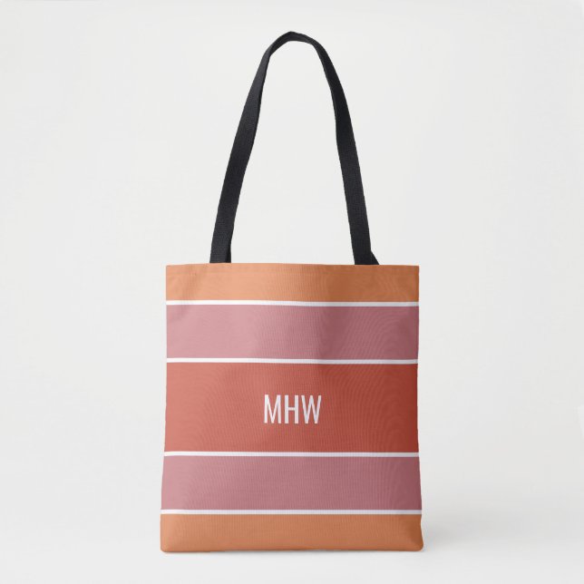 Stripes Motif sacs monogramme personnalisés (Devant)