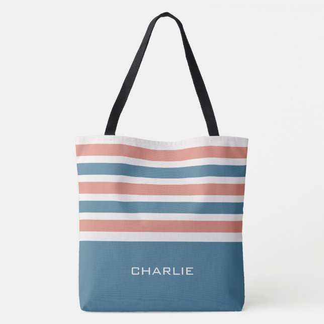 Stripes Motif sacs monogramme personnalisés (Dos)