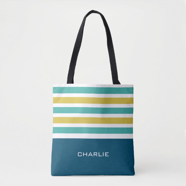 Stripes Motif sacs monogramme personnalisés (Devant)