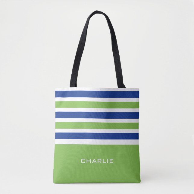 Stripes Motif sacs monogramme personnalisés (Devant)