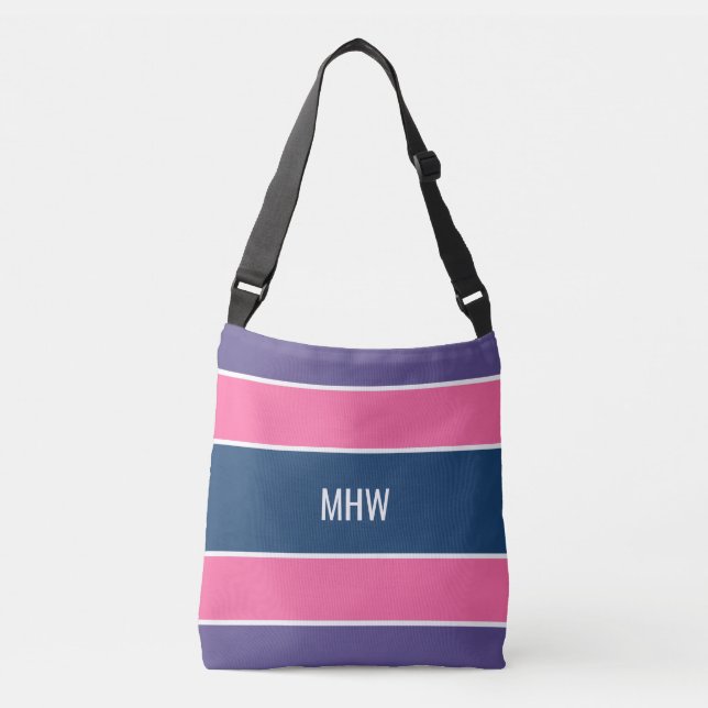 Stripes Motif sacs monogramme personnalisés (Devant)