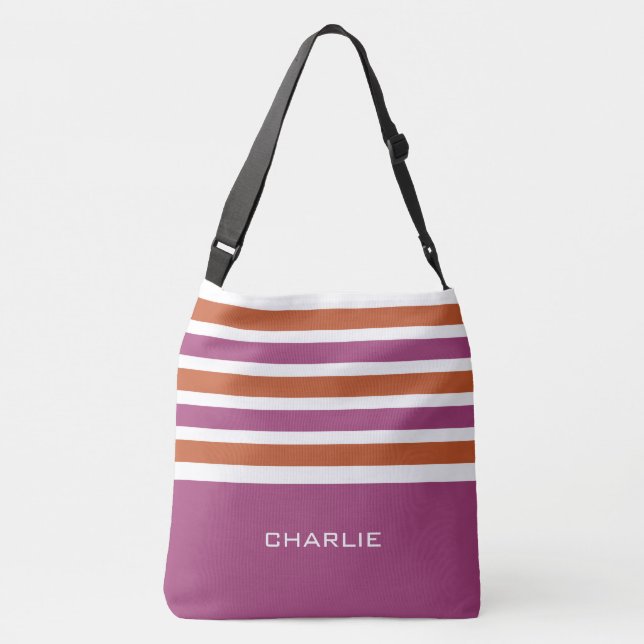 Stripes Motif sacs monogramme personnalisés (Dos)