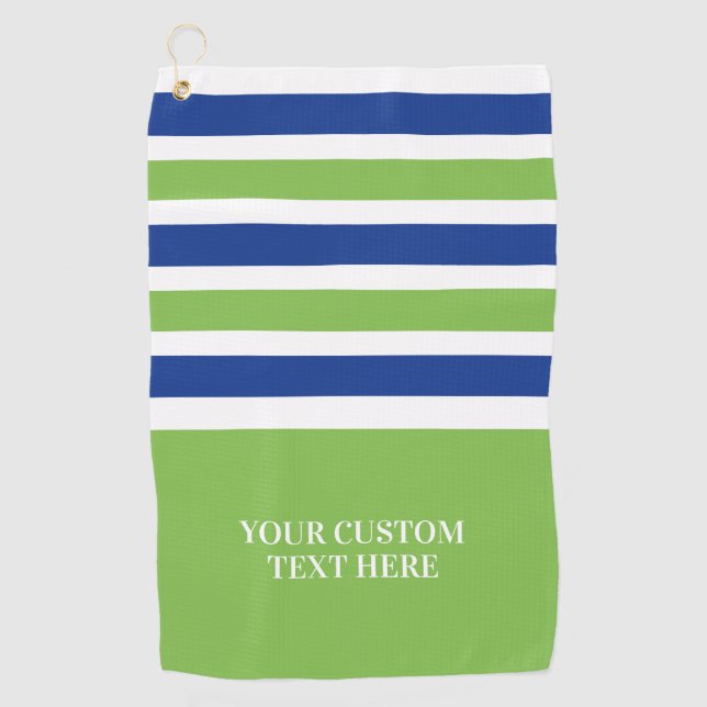 Stripes Motif texte personnalisé serviette de golf (Devant)