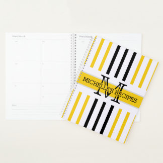 Stripes noir et Jonquil Moderne Monogramme