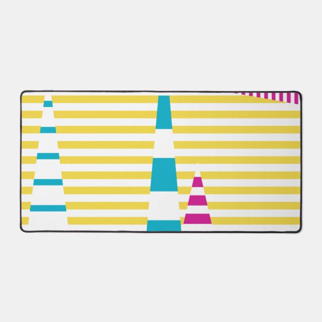 Stripes on Stripes - Turquoise, Jaune et Rose (Recto)