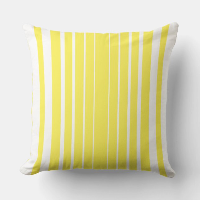 Stripes Oreiller citron jaune et blanc (Recto)