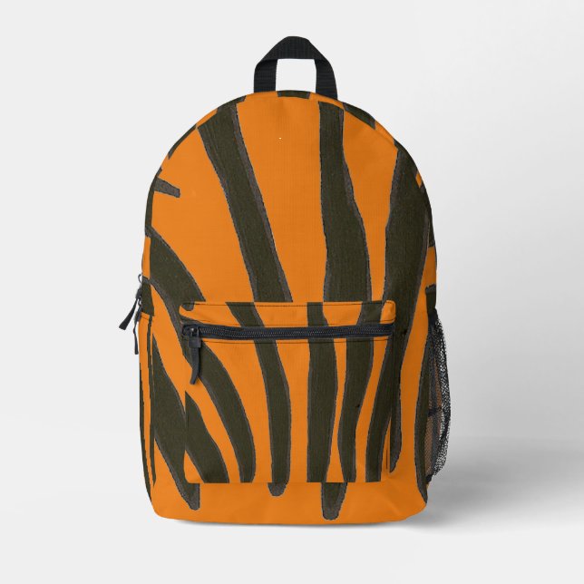 Stripes Zèbre Noir sur les sacs à dos orange (Recto)