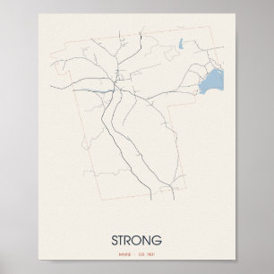 Strong, carte poster de la rue principale – Établi