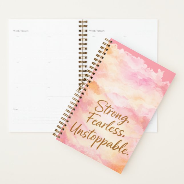 Strong Fearless Unstoppable Motivation journal  (Devant avec enveloppe)