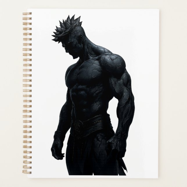 Strong Masculine Black Sculpture Art Planner (Devant)