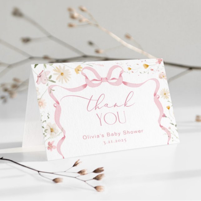 Structure en ruban Bow Baby shower Floral Merci (Créateur téléchargé)