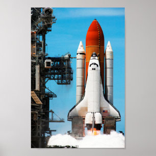 STS-135 Space Shuttle Atlantis Lifting Off Poster