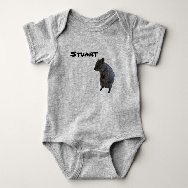 Stuart Nom Avec Quokka Australien, Body Bébé (Devant)