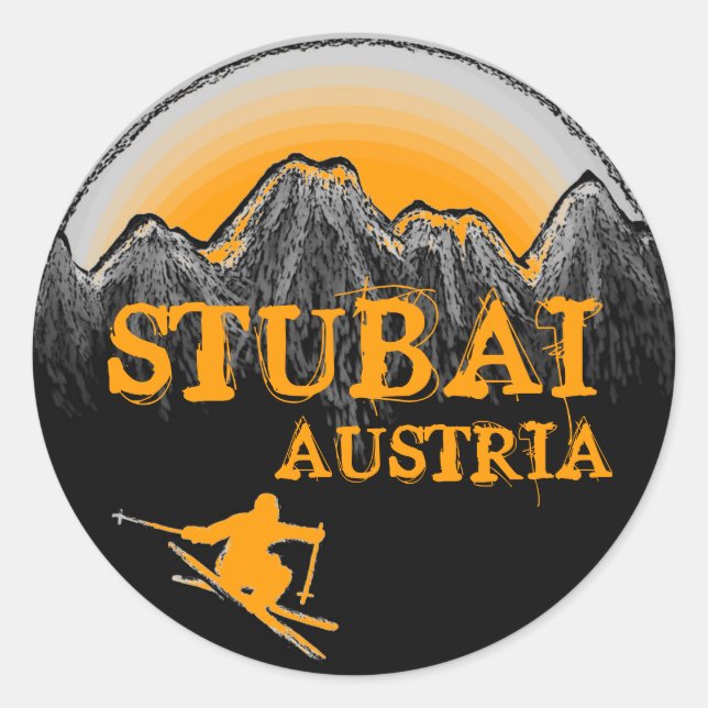 Stubai Autriche oranges stickers ski (Devant)