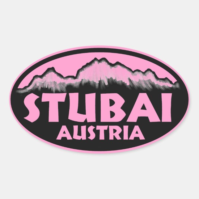 Stubai Autriche stickers oval rose (Devant)