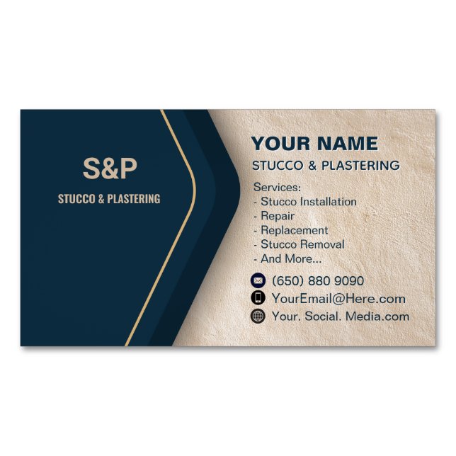 Stucco Business Card Magnet Plastering (devant)