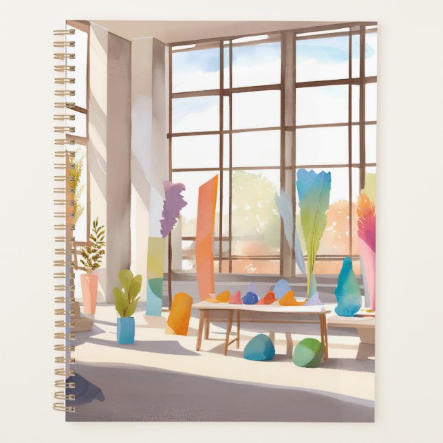 Studio d'Art Abstrait | Aquarelle Lumineuse et Aér (Devant)