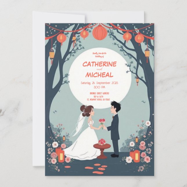 Studio Ghibli Style Invitation de mariage personna (Devant)