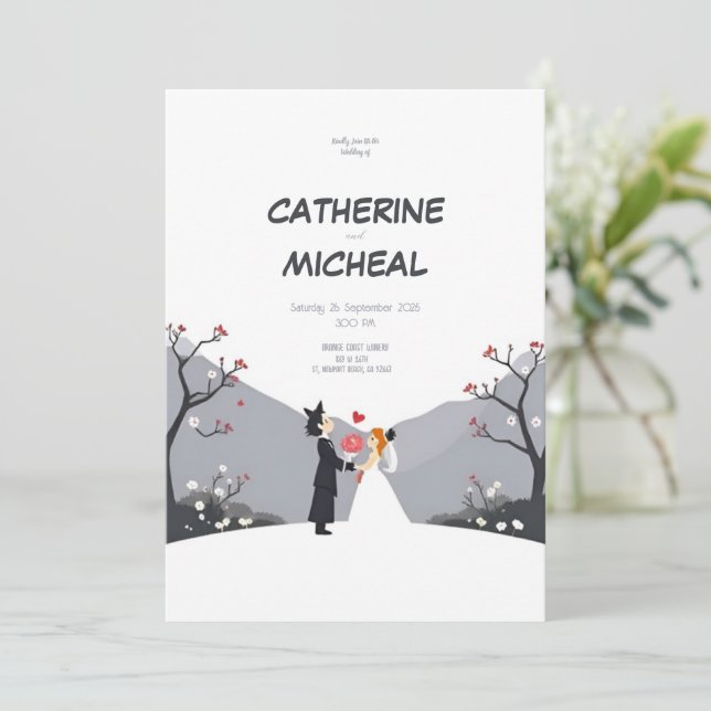 Studio Ghibli Style Invitation de mariage personna (Debout devant)