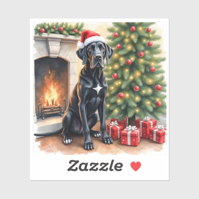Stunning Great Dane Christmas sticker (Feuille)