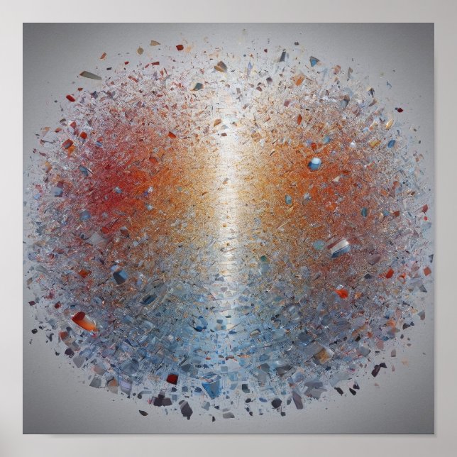 Stunning Orange Blue Nebula Galaxy Space Poster  (Devant)