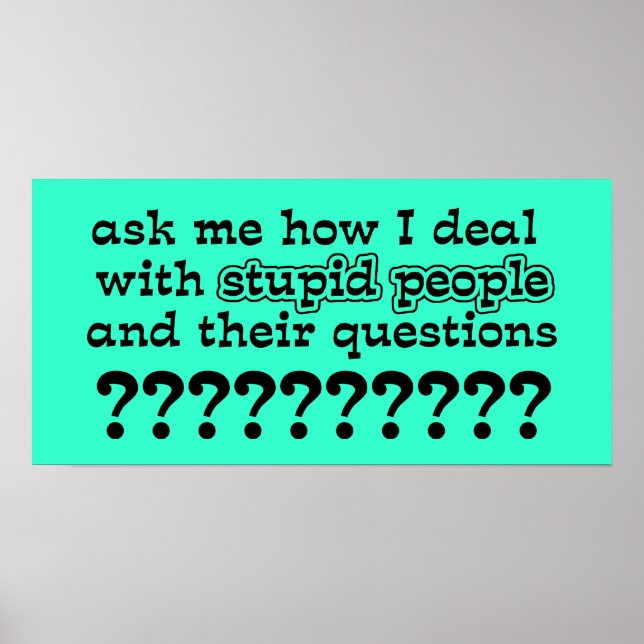 Stupid Questions Funny Poster Humor (Devant)