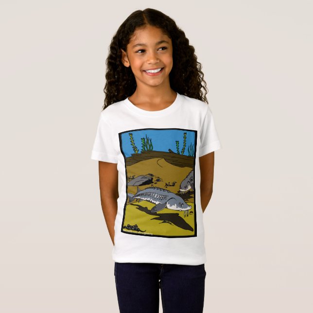 STURGEON COLORING PAGE & SCUTES - girls t-shirt (Devant entier)