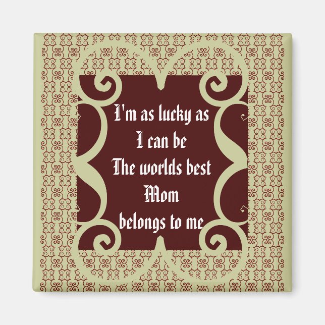 STYLE ANTIQUE MEILLEUR MAGNET MOM DU MONDE (Devant)