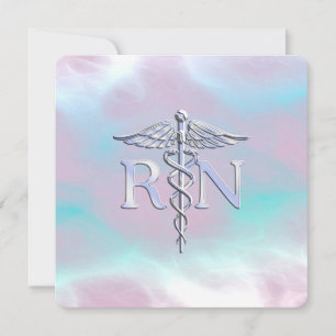 Style Argent RN Caduceus Médicale Mère Pearl