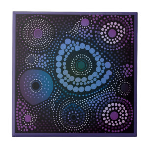 Style art autochtone violet 8 de 9 Carreaux en cér