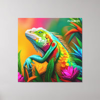 Style Art Déco Imaginaire Cute Iguana