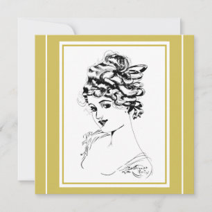 Style Art Nouveau Portrait Lady 1917 Hi-Def Print