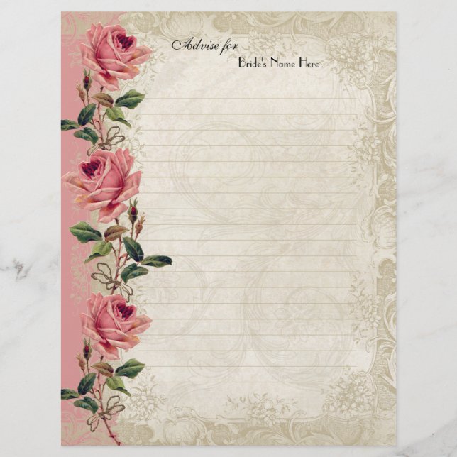 Style baroque Dentelle Rose Vintage (Devant)