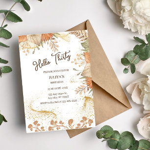 Style bohème 30ème anniversaire de fête Invitation