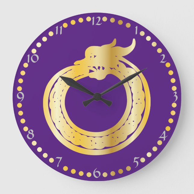 Style Celtique Or Toné Ouroboros Grande horloge (Recto)