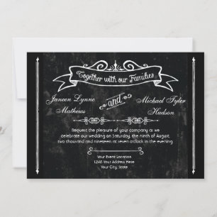 Style Chalkboard Invitations de typographie de tor