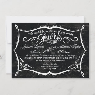 Style Chalkboard Invitations de typographie de tor