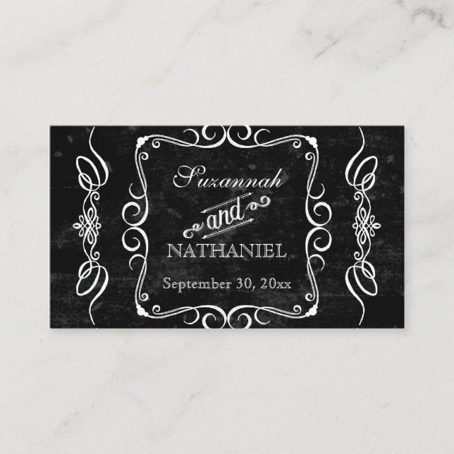Style Chalkboard Rustique Balayage Table Cartes de (Devant)