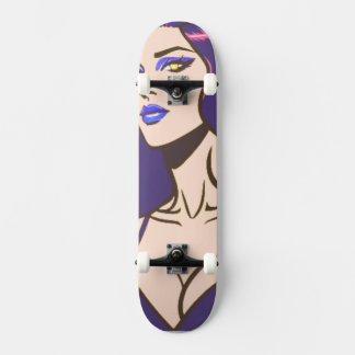 Style comique jolie femme Skateboard