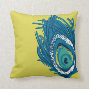 Style contemporain 1 de coussin de plume de paon