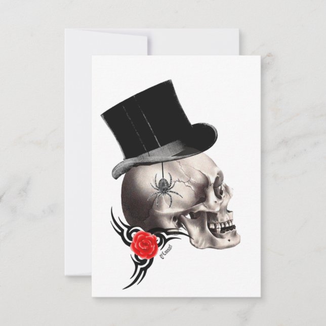 Style crâne gothique et tatouage rose (Devant)