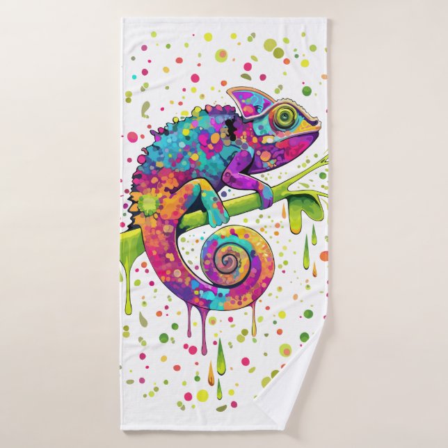 Style d'aquarelle des teintures Chameleon (Serviette de bain)