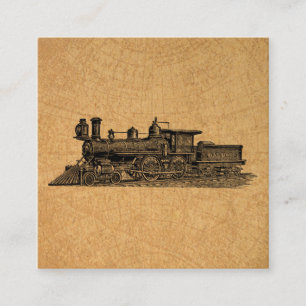 Style de carte et moteur à vapeur Vintage du train